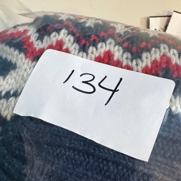 H&M LOGG  Sweater Heavy Nordic Shawl Collar Snowflake Blue Wool Blend Sz Medium - Picture 14 of 14